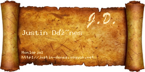 Justin Dénes névjegykártya
