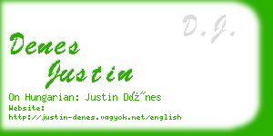 denes justin business card